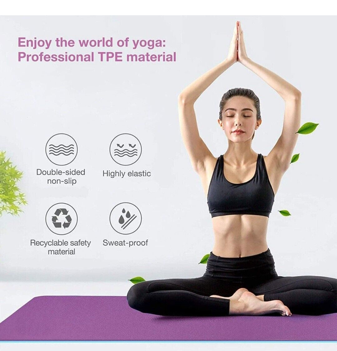 Tappetino Yoga in TPE Ecologico, Tappeto Allenamento Antiscivolo